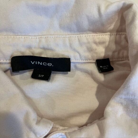 Vince Men's Light Pink Cotton Polo Collared 3 Button Short Sleeve Size Small - Picture 8 of 11